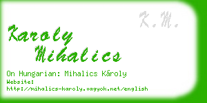 karoly mihalics business card