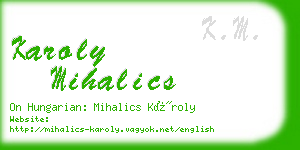 karoly mihalics business card